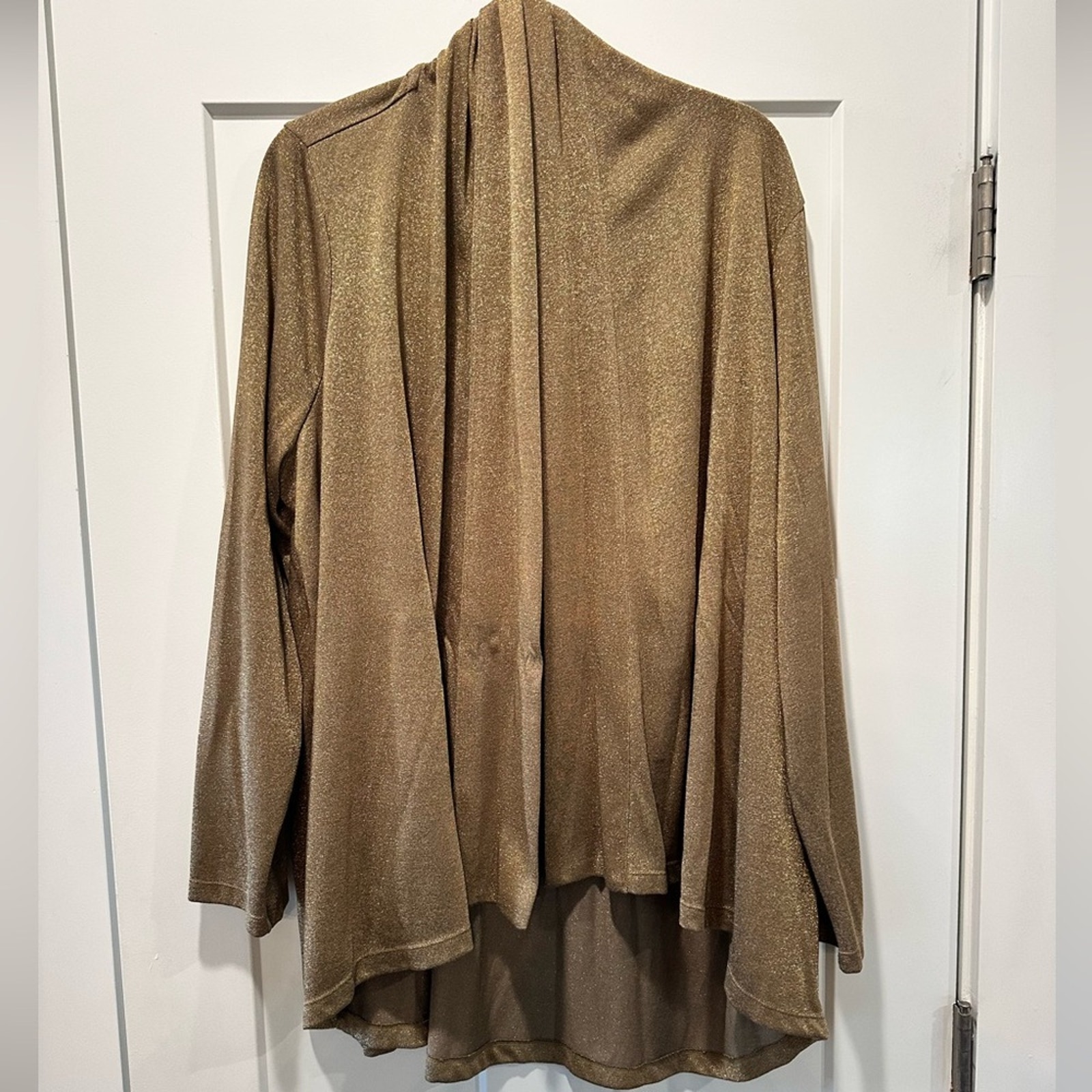 Ralph Lauren - Lauren Open Front Gold-Bronze Shimmer Cardigan Sweater Size 2x